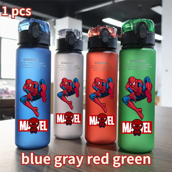 Color: Navy Blue, Size: 40cm - 560ML Spiderman Water Cup Large Capacity Portable Plastic Outdoor Sp F640-12000037269348469