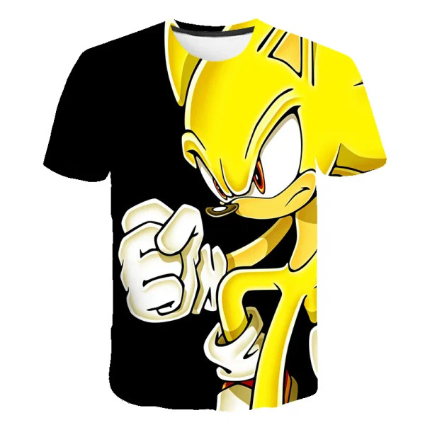 Color: DARK GRAY, Size: 40cm - New Japanese cartoon Sonic T-shirt children's top T-shirt shorts two F640-12000044260152756