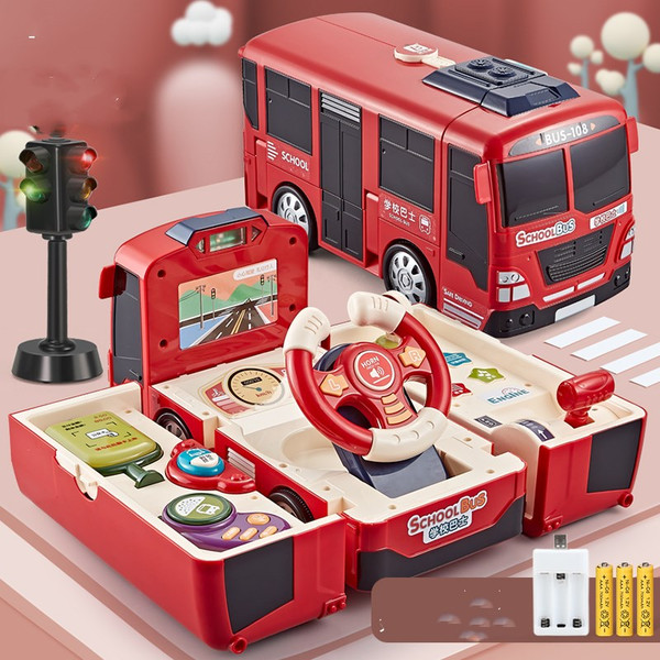 Color: Red, Style: With traffic lights - Children's toys stimulate the mind and brain Q119-CJWJWJYZ07023-Red-With traffic lights