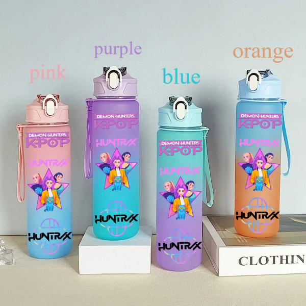 Color: Brown, Size: 12" - 750ML K-pop Demon Hunters HUNTR X Rumi Mira Zoey Jinu Celine Kpop Plastic F640-12000050454824007