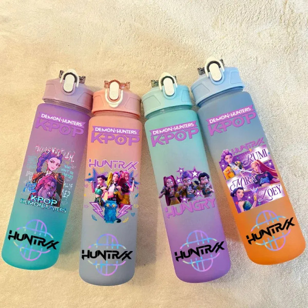 Color: Brown, Size: 12" - 750ML K-pop Demon Hunters HUNTR X Rumi Mira Zoey Jinu Celine Kpop Plastic F640-12000050454824007