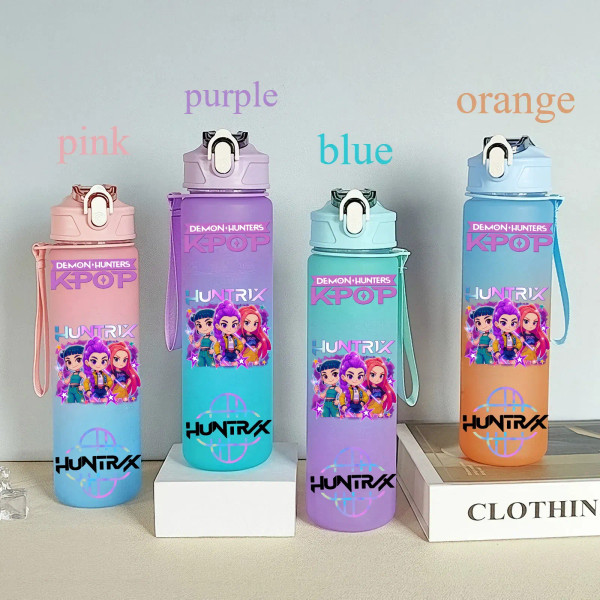 Color: Brown, Size: 12" - 750ML K-pop Demon Hunters HUNTR X Rumi Mira Zoey Jinu Celine Kpop Plastic F640-12000050454824007
