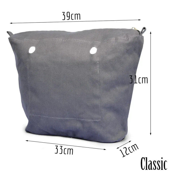 Color: Brown - TANQU New Inner Lining Zipper Pocket for Classic Obag Insert with Inner Waterproof C F640-12000038615883270
