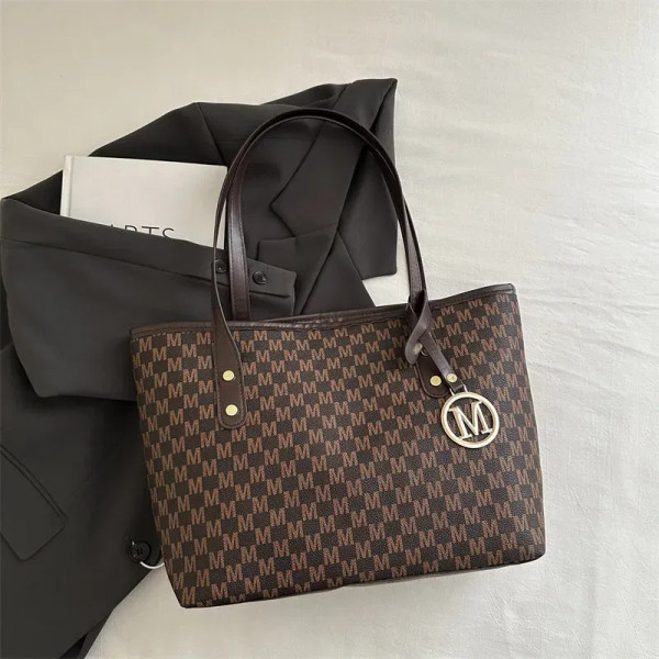 Color: Clear - 2025 New Large Capacity Women Bag M Check Pattern  Versatile Small Design Shoulder T F640-12000051615158678