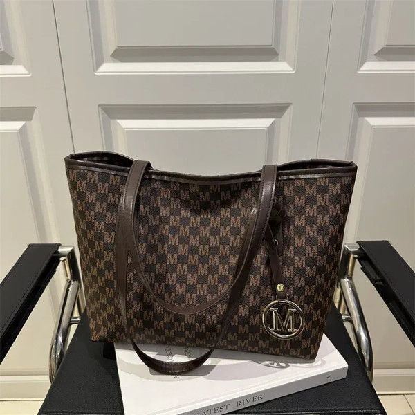 Color: Clear - 2025 New Large Capacity Women Bag M Check Pattern  Versatile Small Design Shoulder T F640-12000051615158678