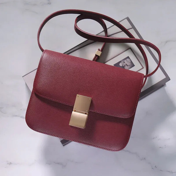 Color: Dark Grey, Size: L - Factory Genuine Leather Ladies Tofu Bag Luxury Design Handbag Purse Sma F640-12000033444466303