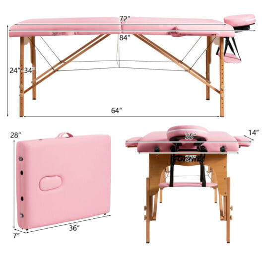 Height Adjustable Facial Spa Bed with Carry Case D681-HeightHB87017PI