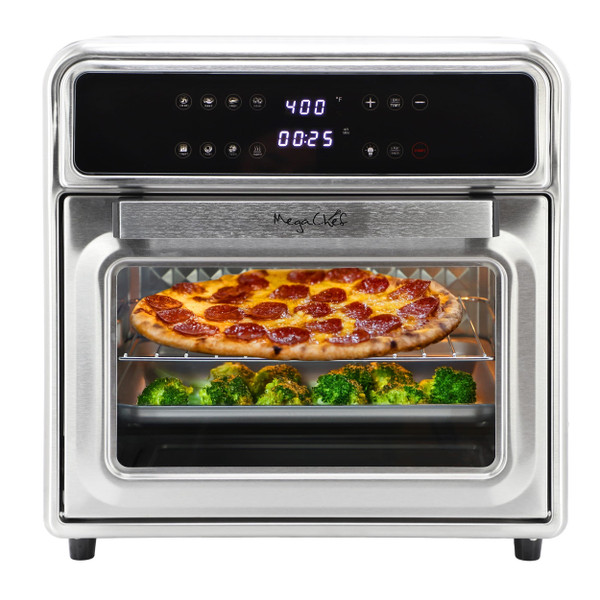 MegaChef 21.13 Quart Stainless Steel Digital Electric Multi-Function Air Fryer and Counter Top Oven D970-MCOV-4400