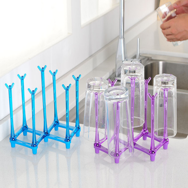 Cup Storage Rack Creative Tensile Drain Eco-friendly Cup Holder Colorful Folding Home Kitchen Stora Q119-CJJJCFCJ00531