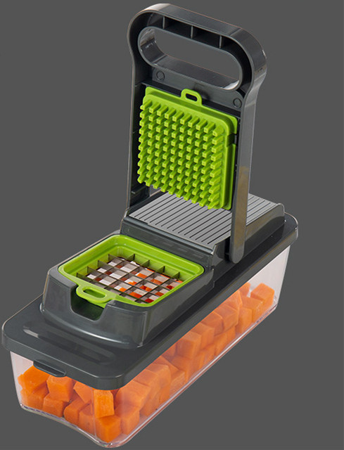 Color: Plastic bowl gray green - Shredder, Vegetable Cutting Artifact, Multi-Function Potato Grater Q119-CJCJ111985204DW