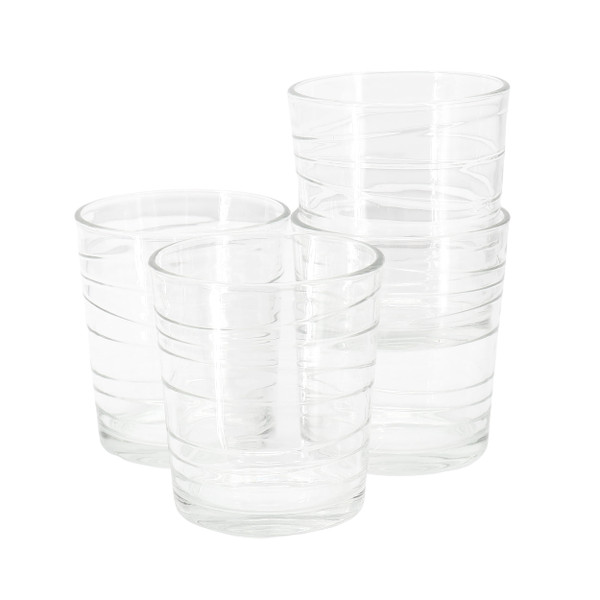 Gibson Home 4 Piece 13.5 Ounce Swirl Double Old-Fashioned Glassware Set D970-141402.04