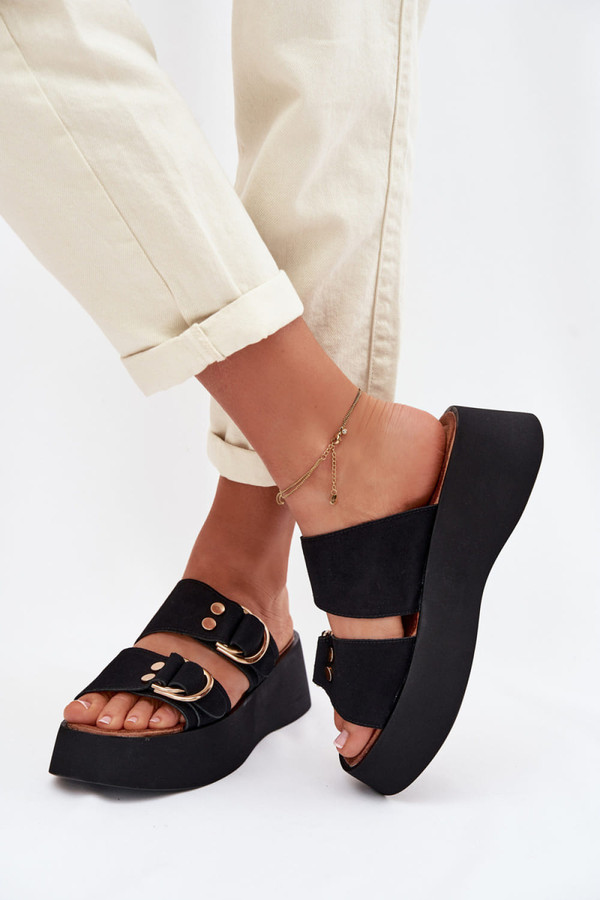 black - Platform sandals model 226359 Step in style U704-226359