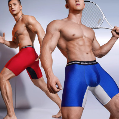 Mens Boxer Briefs Chafe-Resistant Crotch Summer Extended-Length Boxers Breathable Running Shorts Q119-CJYD2800667