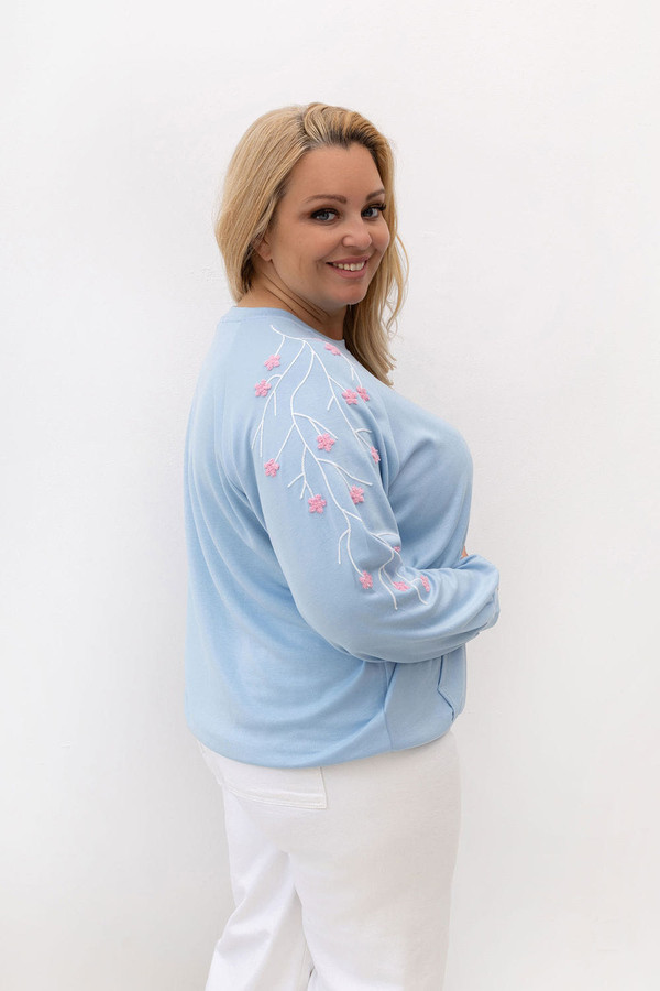 blue - Plus size sweatshirt model 228059 Relevance U704-228059