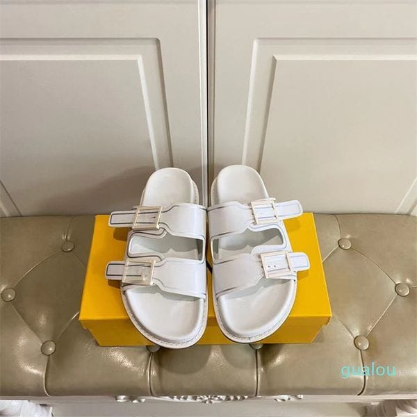 Color: color3 - Size: EU40 - Fashion-pair with flat slippers and decorative buckle Light brown leat Y829-1007054604186374225