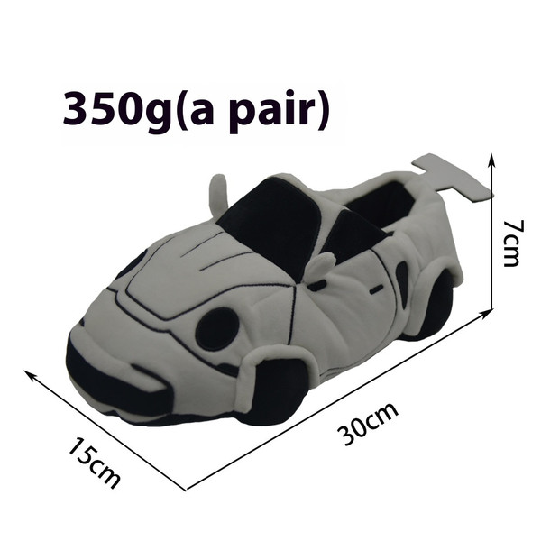 Color: White, Size: 29cm - Women's Personalized Car Plush Indoor Slippers Q119-CJMR218679504DW