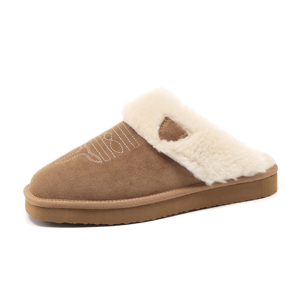 Color: Yellow, Size: 6 - AutumnWinter Warm Cotton And Fur All-in-One Home Slippers Q119-CJYD278717417QJ