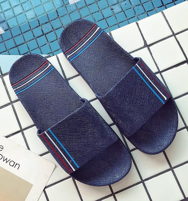 Color: Navy blue, Size: 40 41 - 2021 summer new antiskid lovers home bathroom slippers Q119-CJBHNSNS02727-Navy blue-40 41