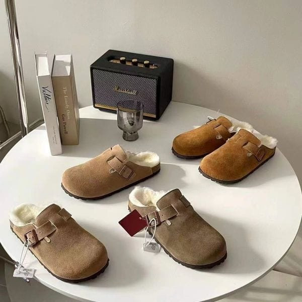 Color: 2 - Size: Women US8=Uk5.5=EUR=39 - Half Slippers New Designer Women Winter Slides Fur Buckle Y829-1048766560577478726
