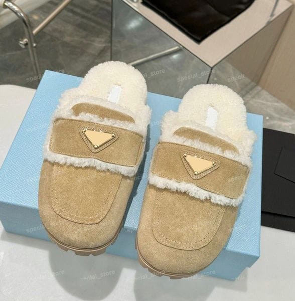 Color: #2 - Size: EUR 37 - slides designer women flat shoes comfort clog suede fuzzy slipper fur sl Y829-1421192708638478442
