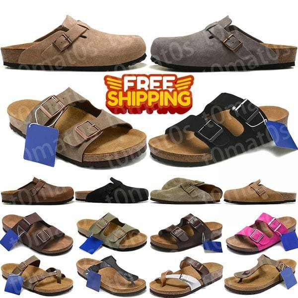Color: Burgundy - Size: Eur 36 - Free Shipping Boston Clog Slippers Designer Women Men birkenstsock Y829-1386401299121188918