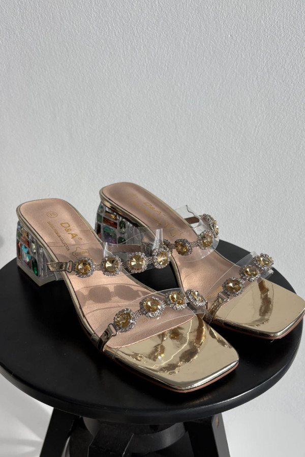 yellow - Heeled sandals model 225137 Step in style U704-225137