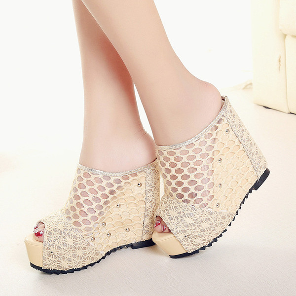 Color: Beige, Size: 37 - Sandals women Q119-CJBHNSNS07942-Beige-37