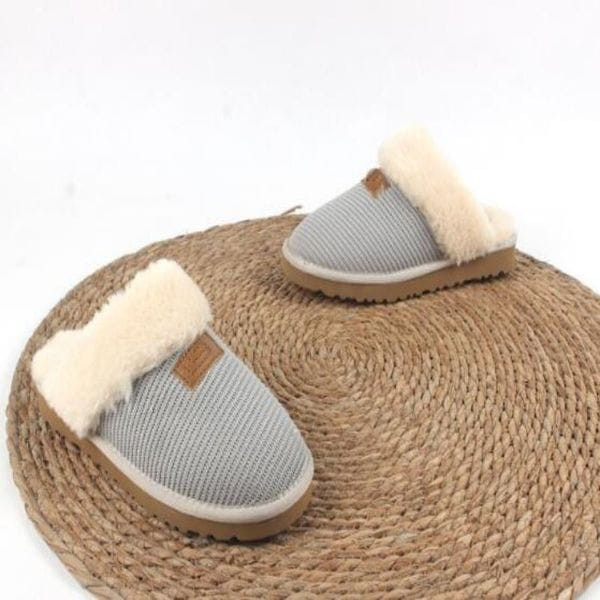 Color: No box Image Color - Size: US10=EUR 41 - Comfortable Women's Woolen Slippers with Toe Cover  Y829-1296532742687326264