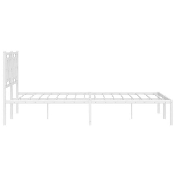 Metal Bed Frame without Mattress with Headboard White 59.1"x78.7 A949-374292