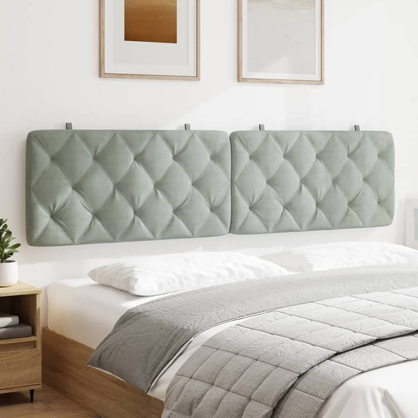 Headboard Cushion Light Gray 76" Velvet A949-374756