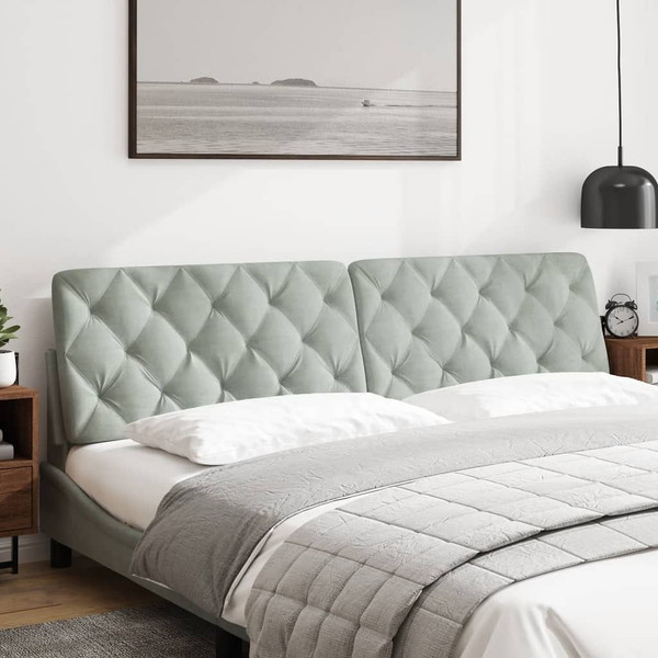Headboard Cushion Light Gray 76" Velvet A949-374756