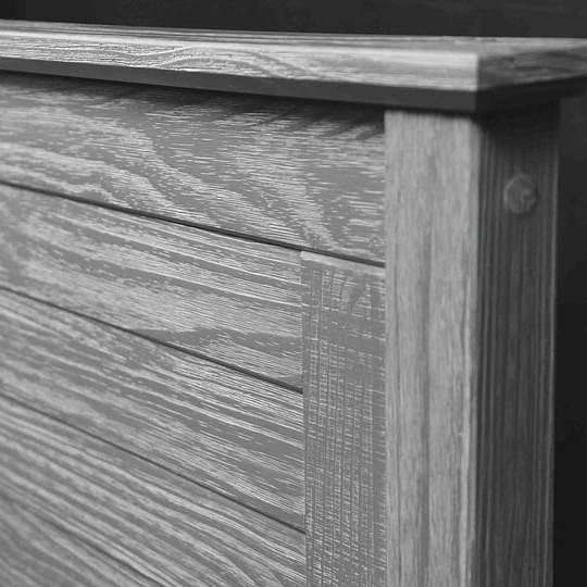 Twin Size Coastal Dorm Farmhouse Solid Pine Wood Platform Bed in Rustic Grey Q280-TWDO1832