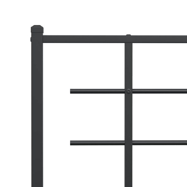 Metal Bed Frame without Mattress with Headboard Black 76"x79.9 A949-355567