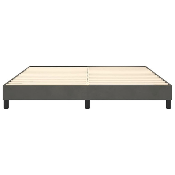  Box Spring Bed Frame Dark Gray King Velvet (US Only) A949-3120809