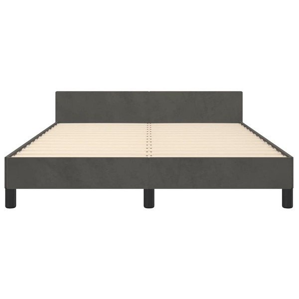 Bed Frame without Mattress Dark Gray Queen Velvet A949-347607