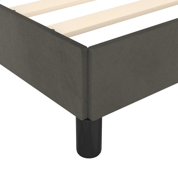 Bed Frame without Mattress Dark Gray Queen Velvet A949-347607