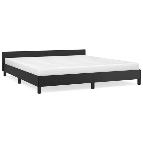 Bed Frame without Mattress Black King Faux Leather A949-347533