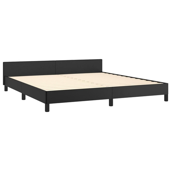 Bed Frame without Mattress Black King Faux Leather A949-347533