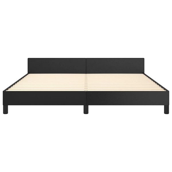 Bed Frame without Mattress Black King Faux Leather A949-347533