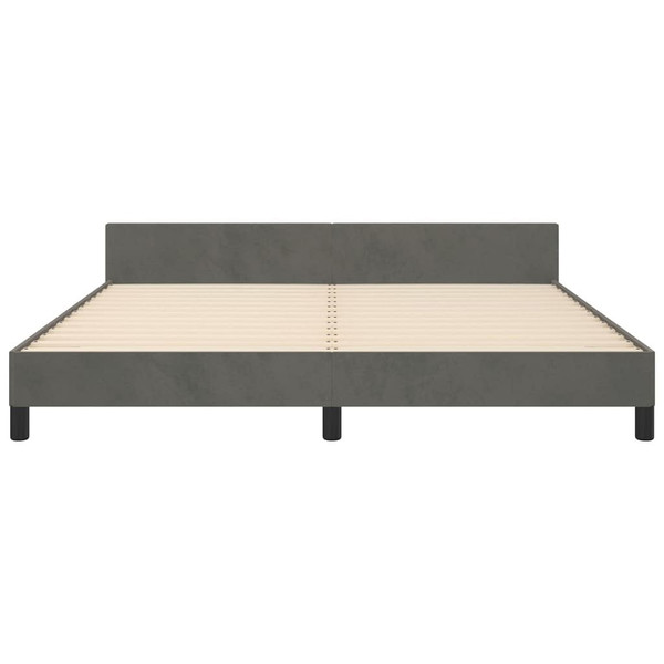Bed Frame without Mattress Dark Gray California King Velvet A949-347613