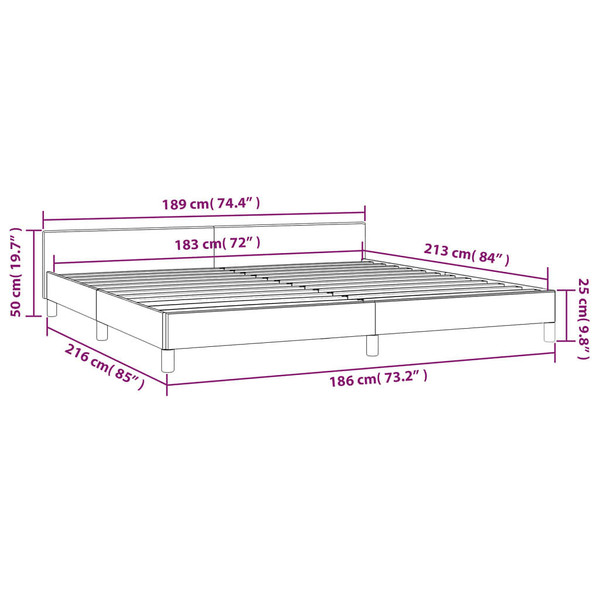 Bed Frame without Mattress Dark Gray California King Velvet A949-347613
