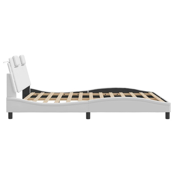  Bed Frame "Viana" without Mattress White 59.8"x79.9" Faux Leather A949-3208134