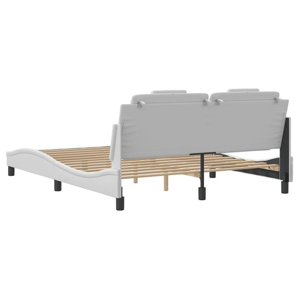  Bed Frame "Viana" without Mattress White 59.8"x79.9" Faux Leather A949-3208134