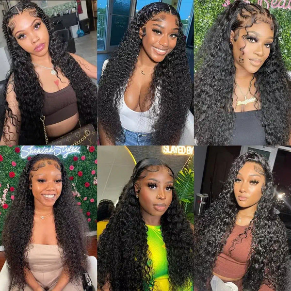 Color: #10, Ships From: CHINA, Stretched Length: 22INCHES, Density: 180% - Curly Human Hair Wigs Fo F640-12000044711938952