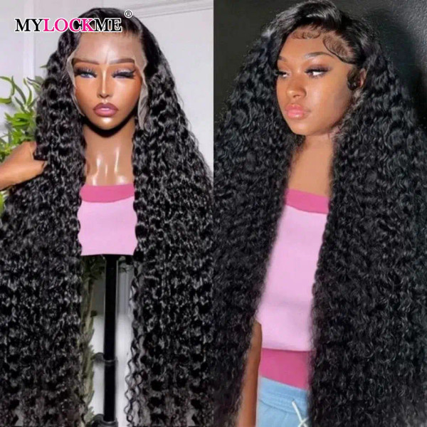 Color: #1B, Ships From: CHINA, Stretched Length: 32inches, Density: 150% - 13x4 13x6 Deep Wave HD L F640-12000037826758387