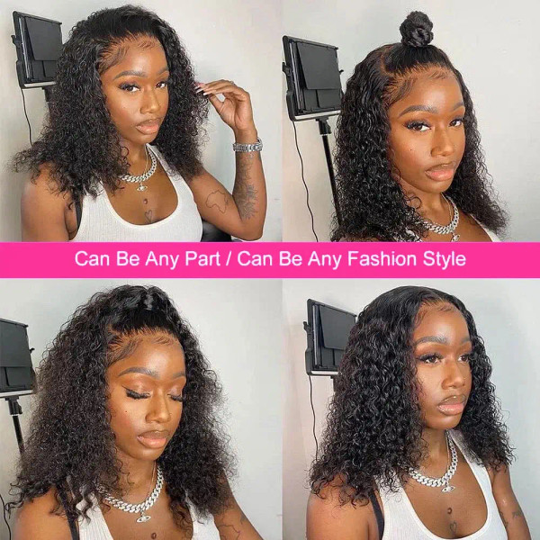 Hair Color: #1B, Ships From: United States, Stretched Length: 10inches, Density: 150% - Water Wave  F640-12000037321071361