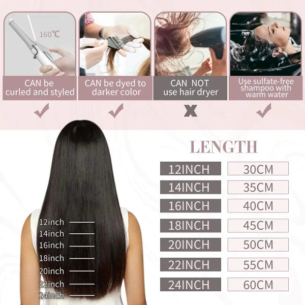Color: Red, Length: 18 inches, Weight Per Package: 120g/Set - [16 Colors] Ugeat Clip in Hair Extens F640-10000015566483918