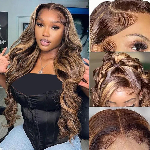 Stretched Length: 32inches, Hair Color: #16, Density: 180%, Ships From: CHINA - Highlight Wig Human F640-12000044839828932