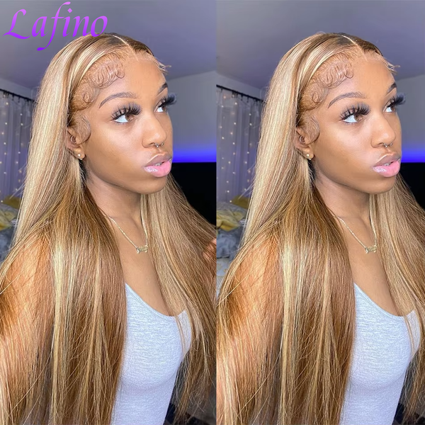 Stretched Length: 34inches, Hair Color: #6, Density: 180%, Ships From: CHINA - Highlight Wig Human  F640-12000045792921170