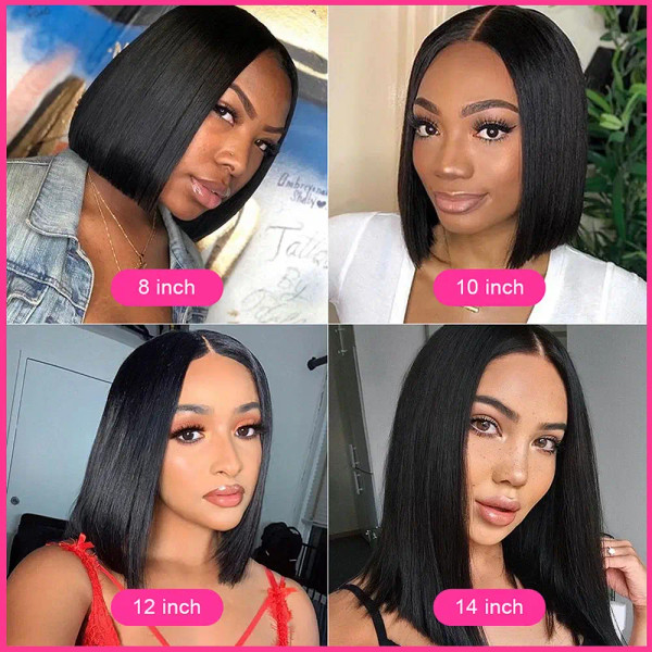 Hair Color: Natural Color, Ships From: france, Stretched Length: 12INCHES - 180% Short Bob Wig Lace F640-12000029484147509